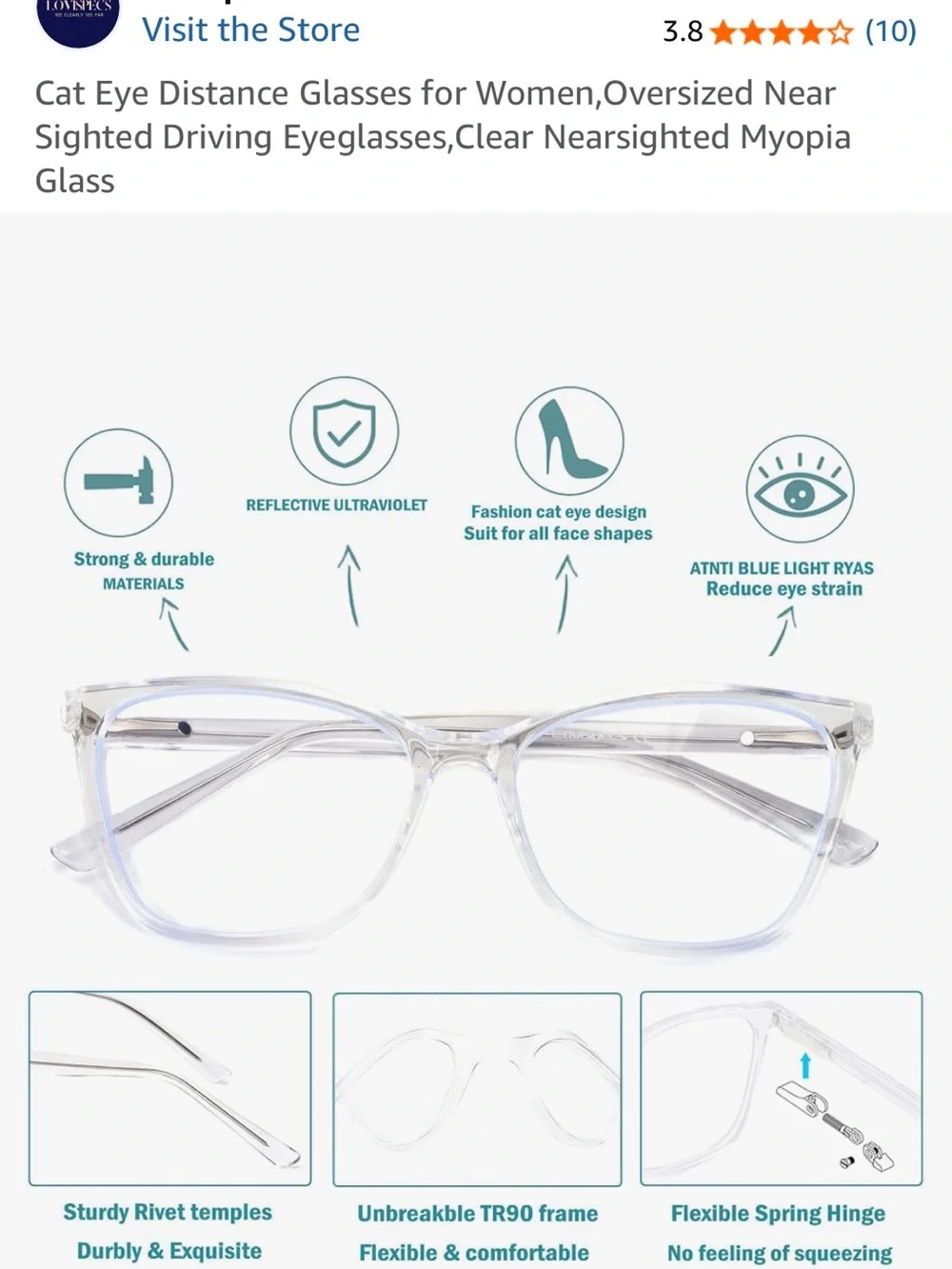Women’s Translucent Lavender Cat-Eye .75 Reader Glasses